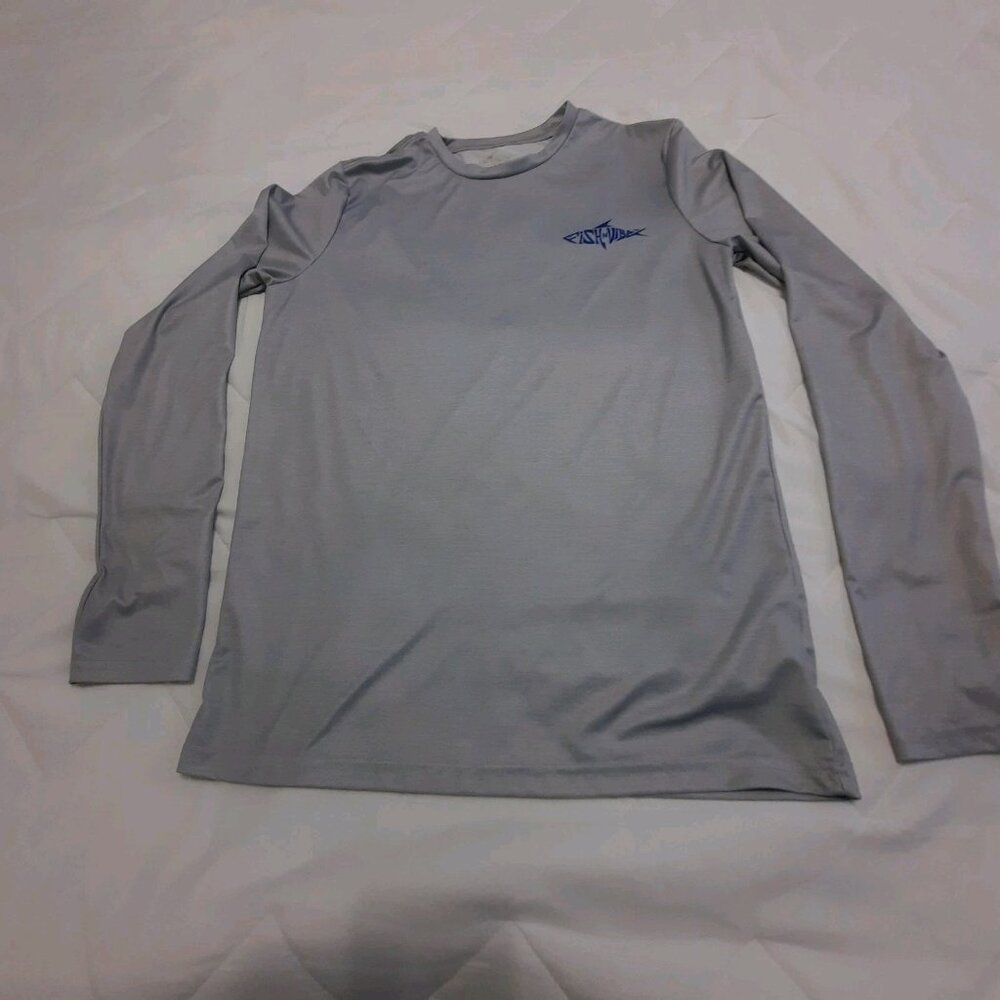 Fish N Vibe Men's Long Sleeve Sun Protection Performance Fishing Tee Size S